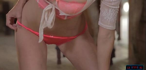  Huge tits blonde Playboy MILF Sarah Summers stripping